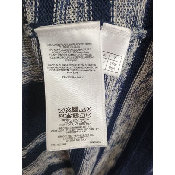 Brooks Brothers Red Fleece Label Sweater Women Small White Blue Colorblock Linen - Picture 6 of 6